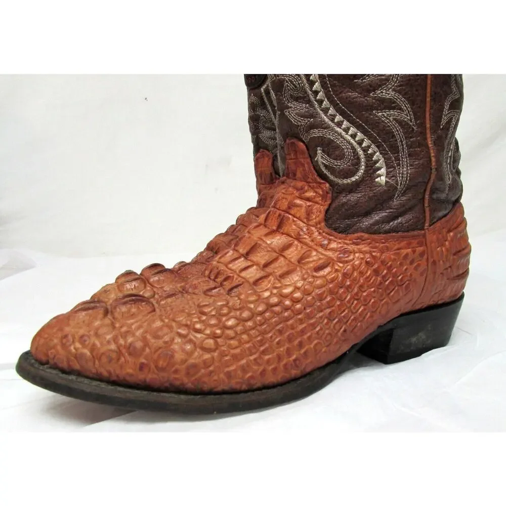El General Alligator boots men's size 7 brown Brushpopper